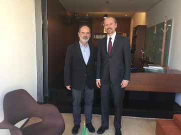 Senador Gustavo Madero con Manuel Martínez Louvier, titular del INAES.