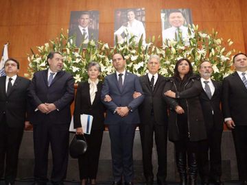 Senador Gustavo Madero en homenaje del PAN a rafael moreno Valle y Martha Érika Alonso