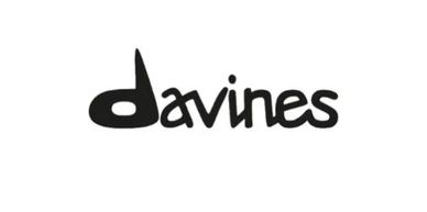 Black and white Davines logo with stylized 'd'.