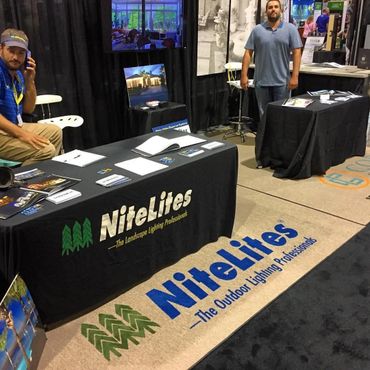 Trade show booth for NiteLites landscape and outdoor lighting professionals.