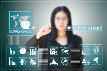 Supply chain planner analyzing data to optimize a client’s logistics plan