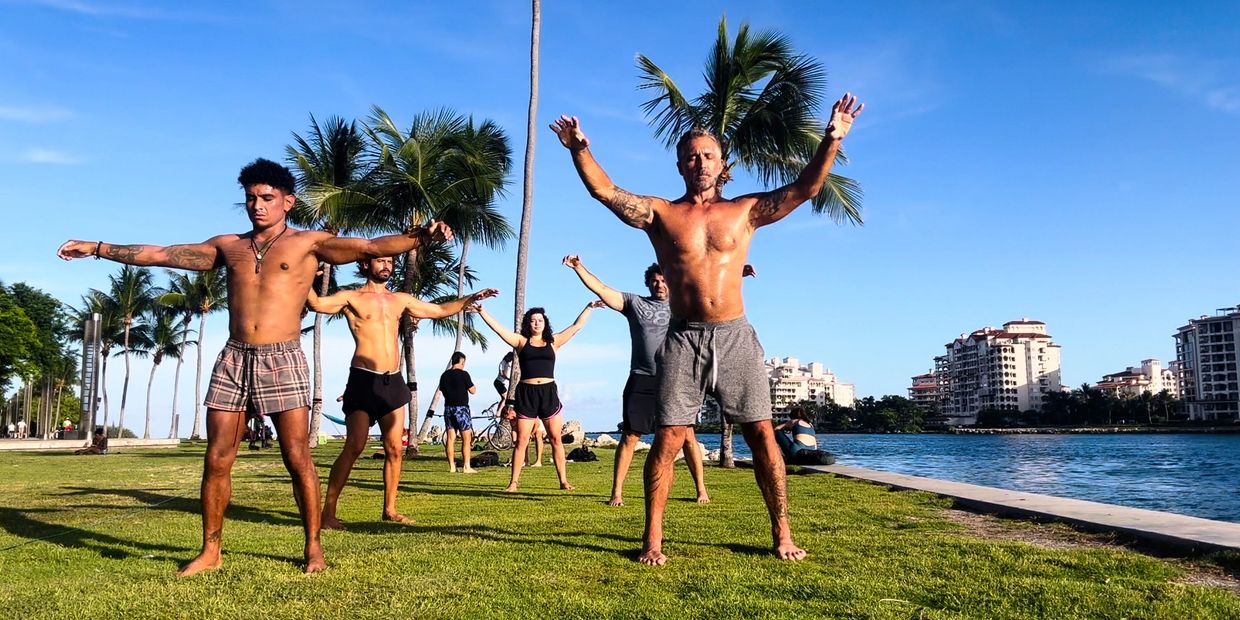 Qi gong training in South Point park