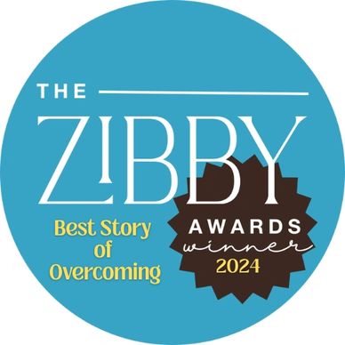 The Zibby Awards 2024 Best Story of Overcoming winner badge.