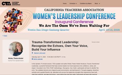 Flyer for California Teachers Association Women's Leadership Conference 2026.