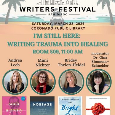 San Diego Writers Festival session on healing trauma through writing at Coronado Library.
