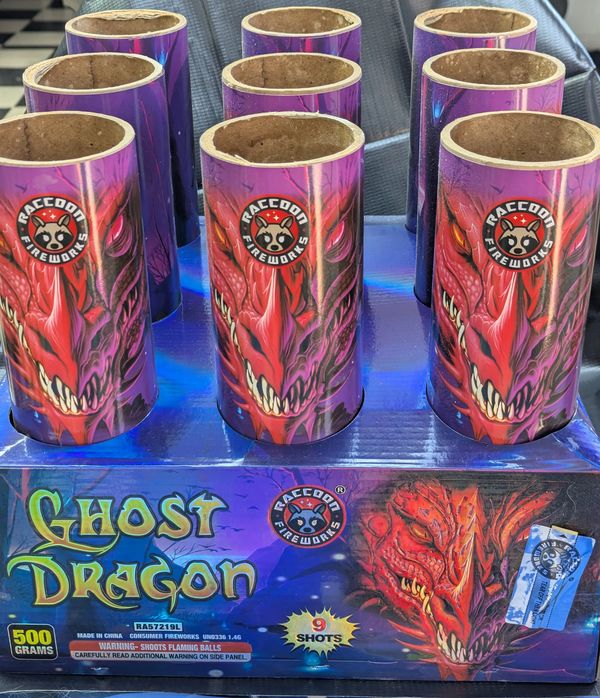Ghost Dragon a beast with fan shaped finale! Brocade crown and color changing double rings. 