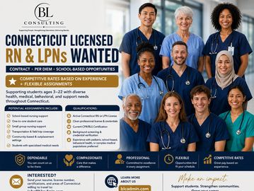 Opportunity for licensed RNs and LPNs in Connecticut with competitive pay and flexible assignments.