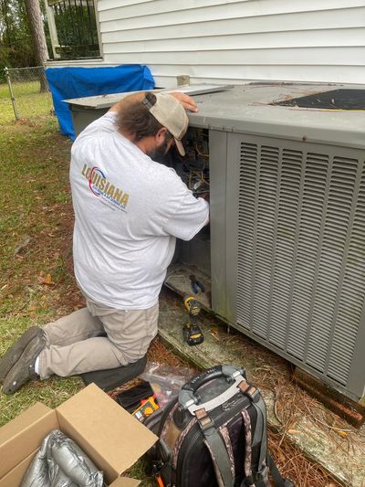 A/C repair of heat kit on a package unit
