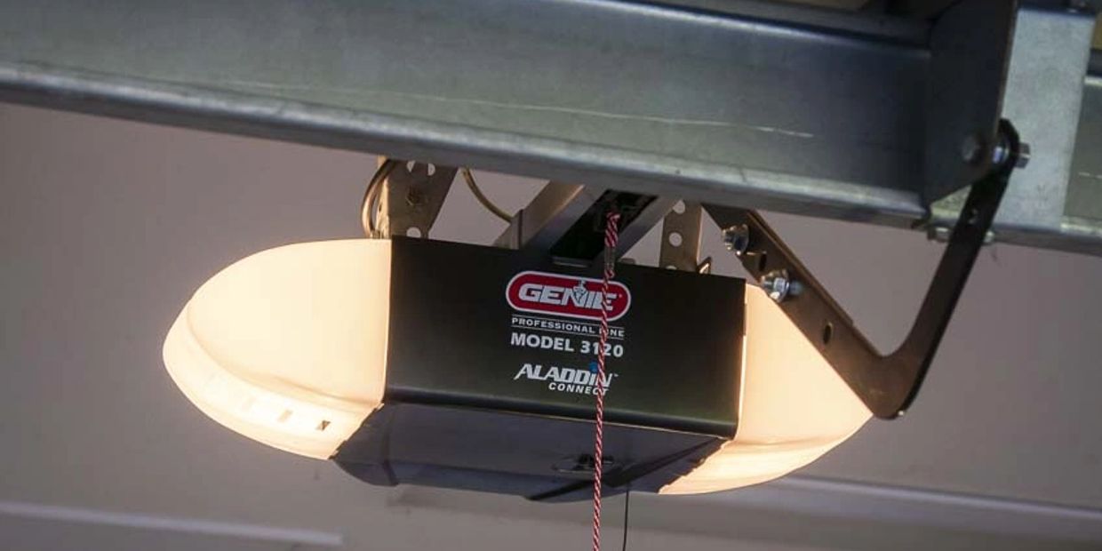 Genie Model 3120 garage door opener with Aladdin Connect.