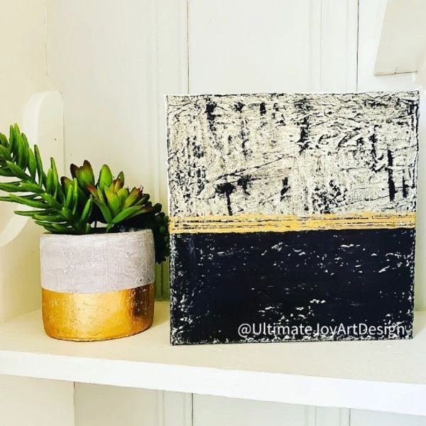 Black & White Mini Canvas w/ Gold