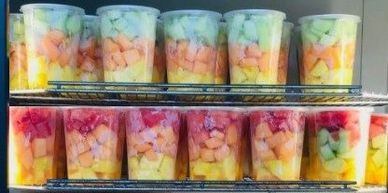 fresh cut fruit available in quart containers