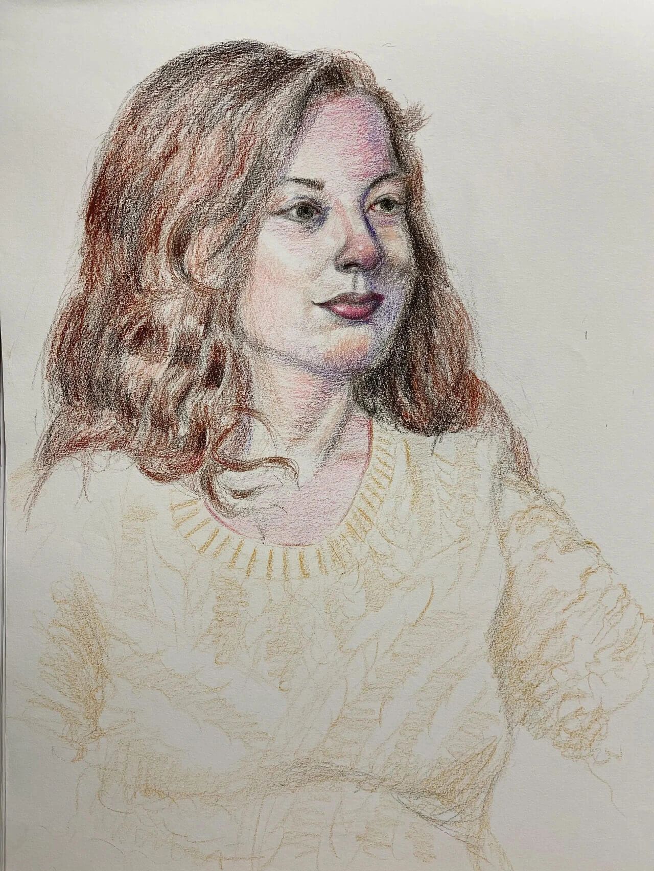 Portrait of Sarah Pastel on Paper