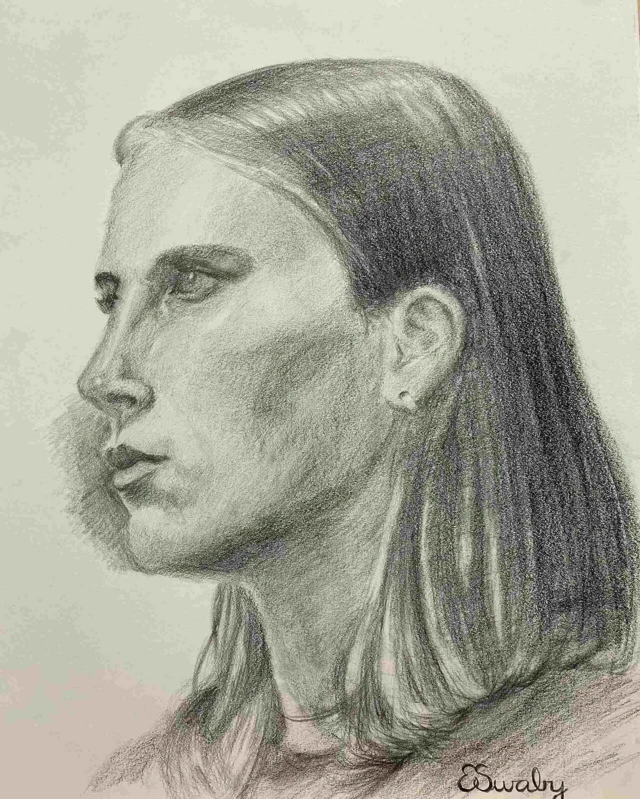 Portrait of Freida Pencil on Paper