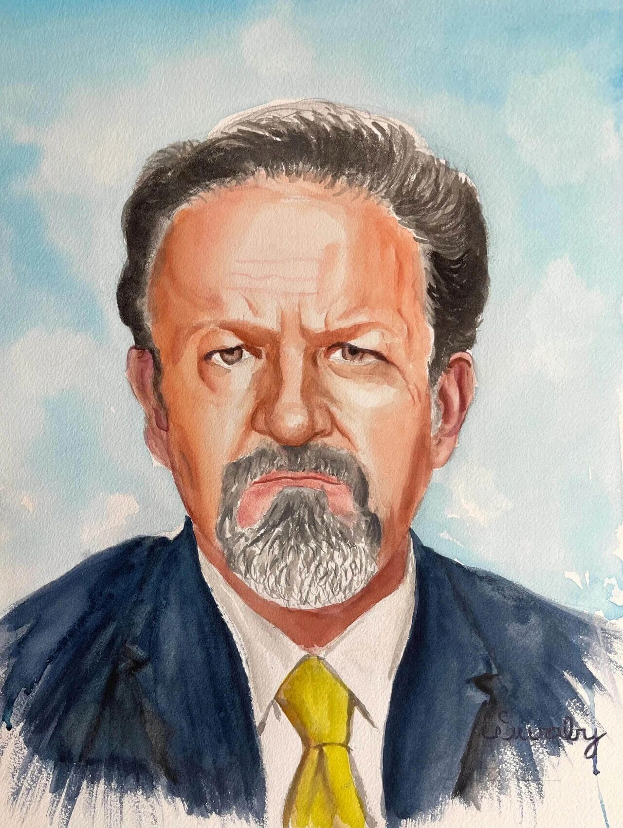 Sebaastian Gorka Portrait Watercolor on Paper