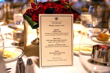 menu card on table