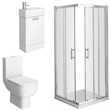 Pacific Corner Entry Shower Enclosure and En-Suite Set