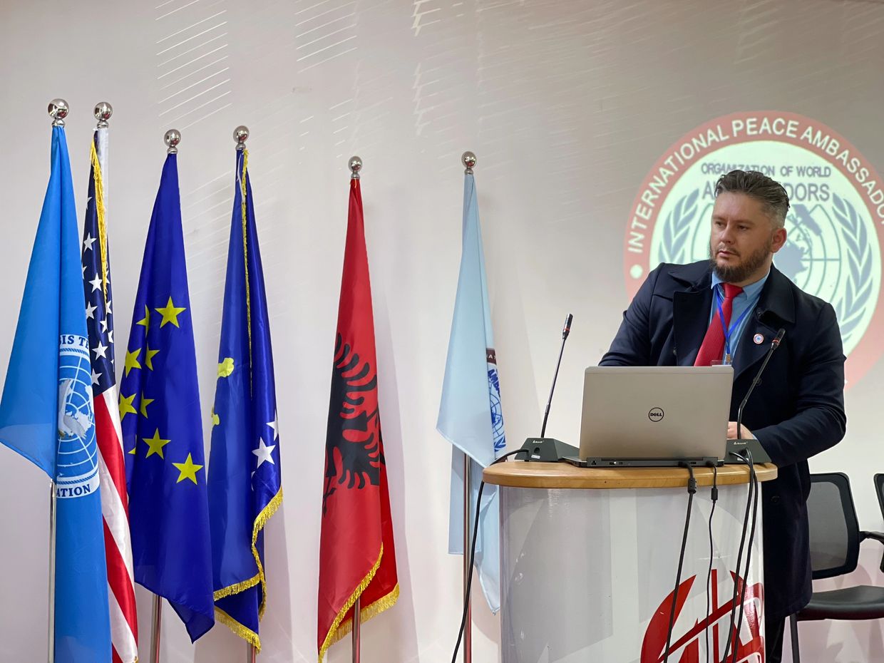 At the peace summit organized by WOA-EU "World Peace Ambassadors"
