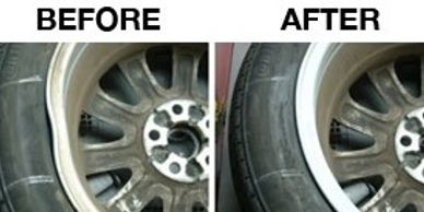 Before & after of our wheel straightening service