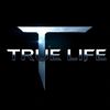 Logo featuring the words 'TRUE LIFE' with a stylized metallic T on a black background.