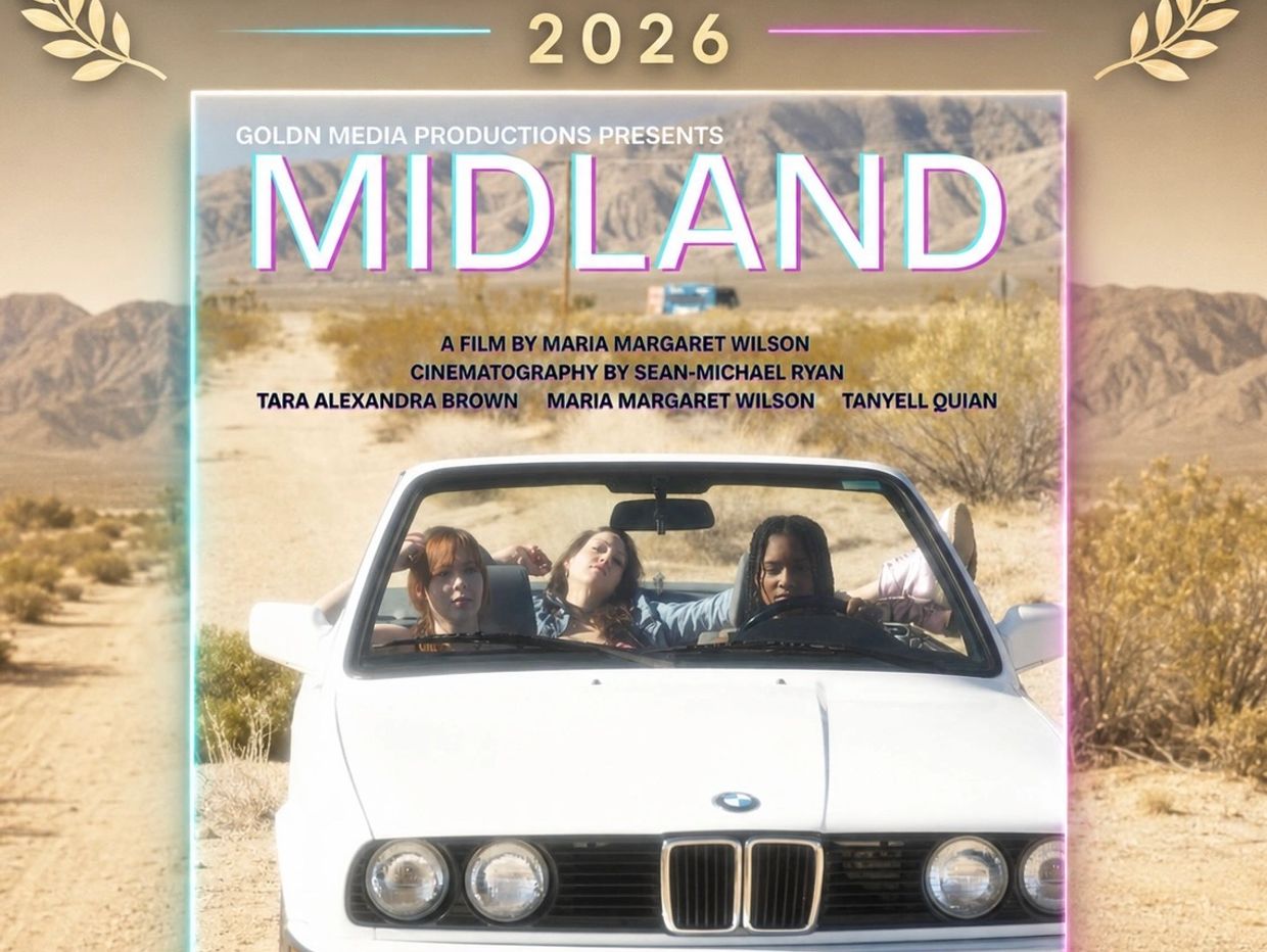 Movie poster for 'Midland,' official selection at 2026 California Women's Film Festival.