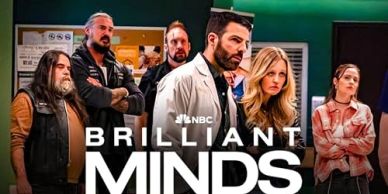 Cast of NBC's crime drama 'Brilliant Minds' posing together.