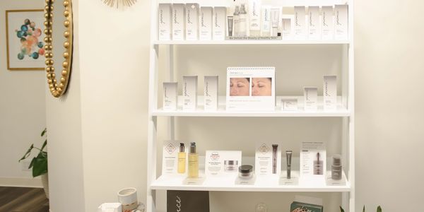 Epionce clinical skin care display shelf.