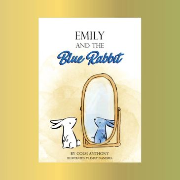 Book cover of a rabbit and its blue reflection.