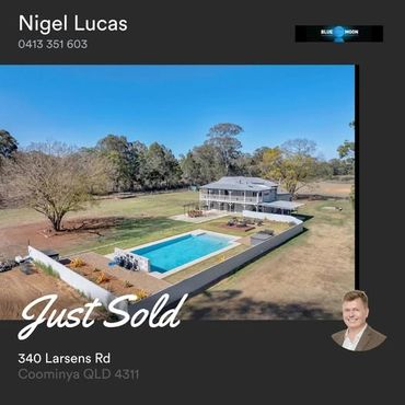 Sold aerial view 340 Larsens Road Coominya by Nigel Lucas of Blue Moon Property North Lakes
