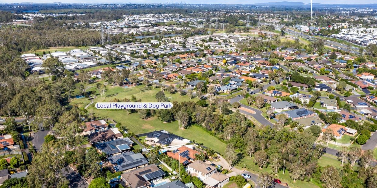 Aerial view of Griffin Queensland showing modern residential estates and surrounding parklands.