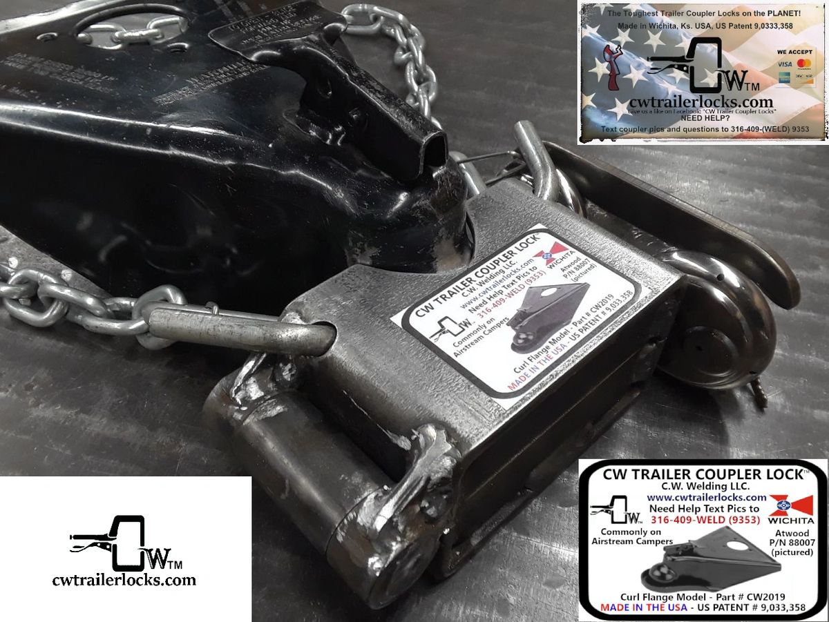 CW2019 Trailer Coupler Lock, Airstream camper/Marvel/Atwood (Bare steel