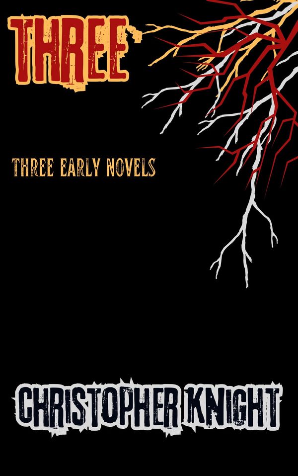 Book cover titled 'Three' by Christopher Knight with stylized tree branches.