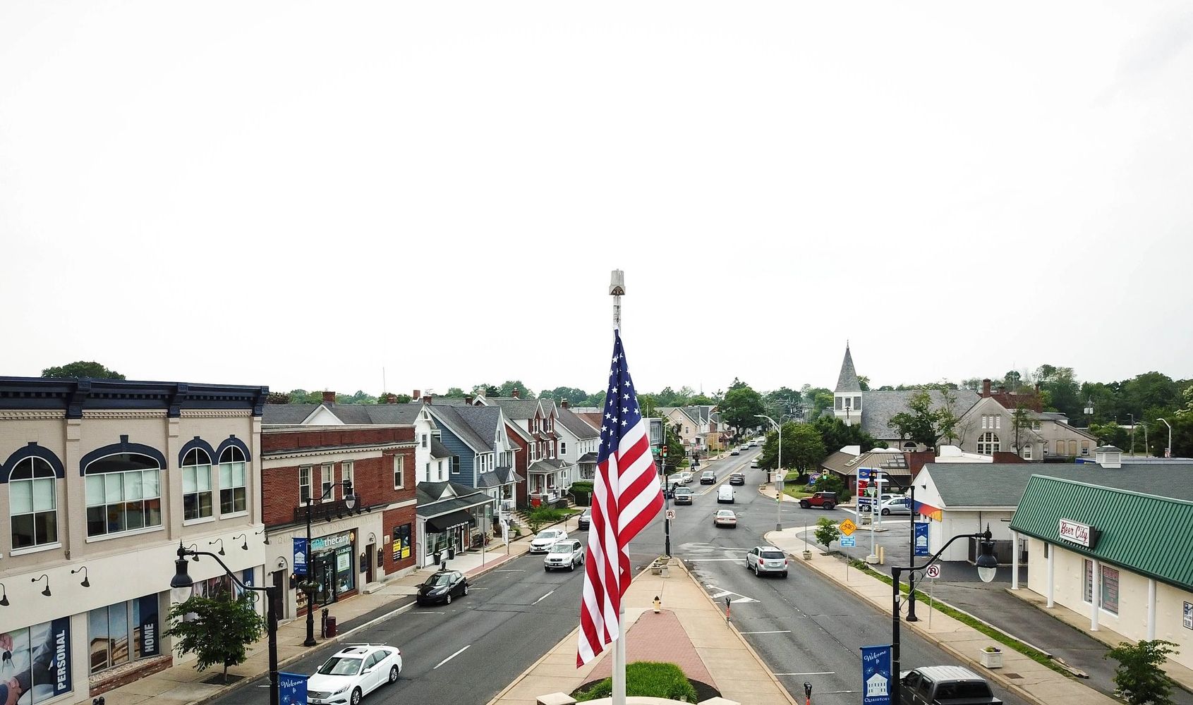 Downtown Quakertown, PA small-town charm with modern businesses, community spaces, and local 