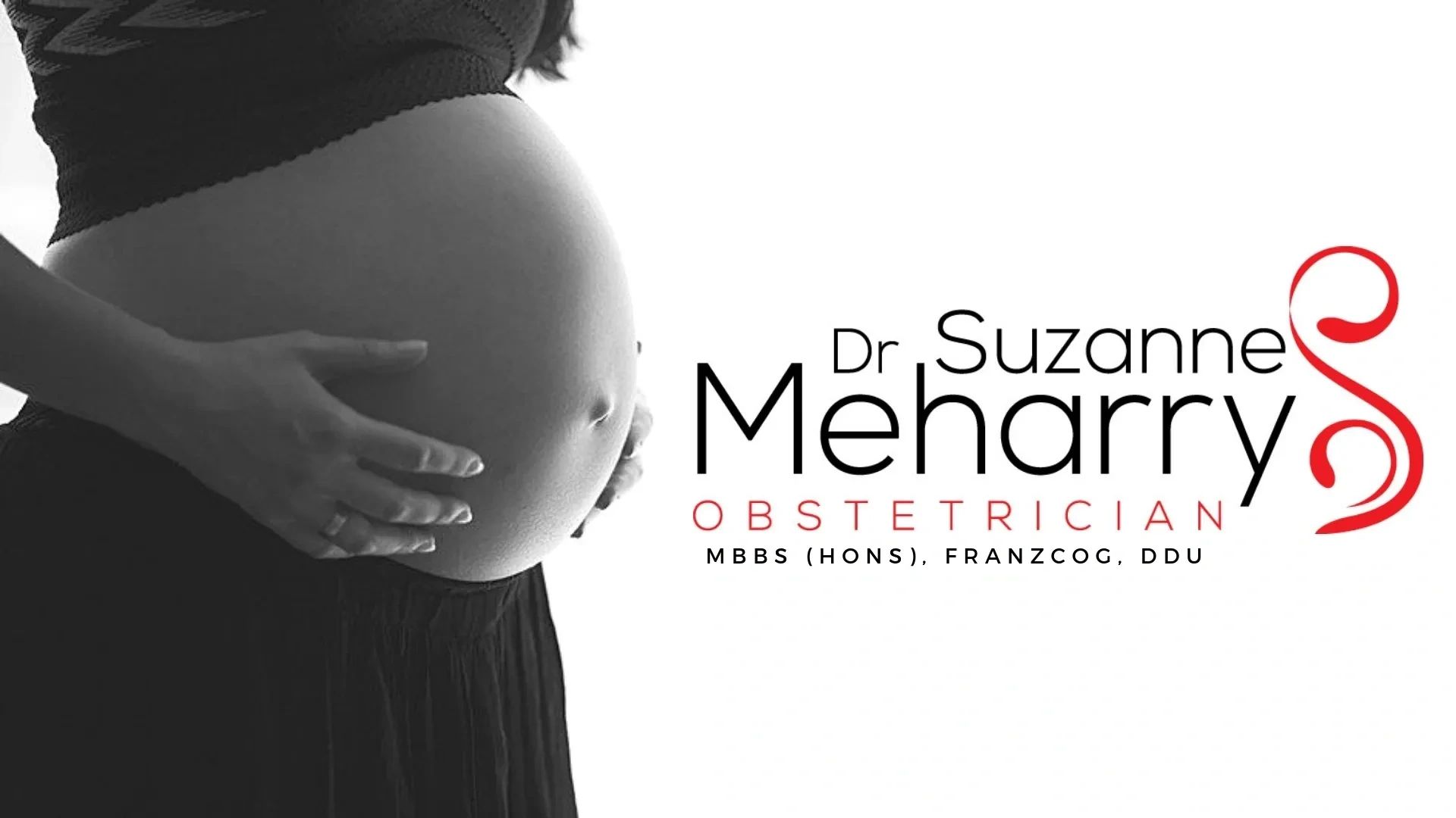 pregnant woman holding baby bump. Dr Suzanne Meharry Obstetrician MBBS (HONS) FRANZCOG.DDU