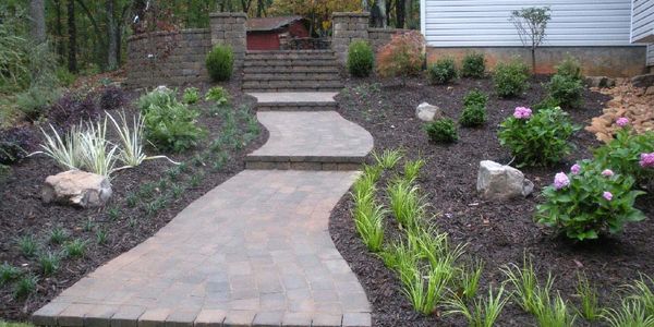 Walkway made of pavers