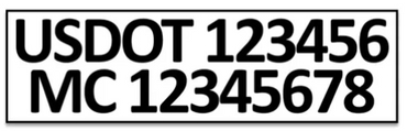 Meet Minimum DOT Requirements with 2" high letters and numbers.