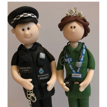 A unique wedding cake topper for a Paramedic and police officer 
A personalized keepsake