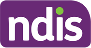NDIS logo with white text on purple background and a green dot.
