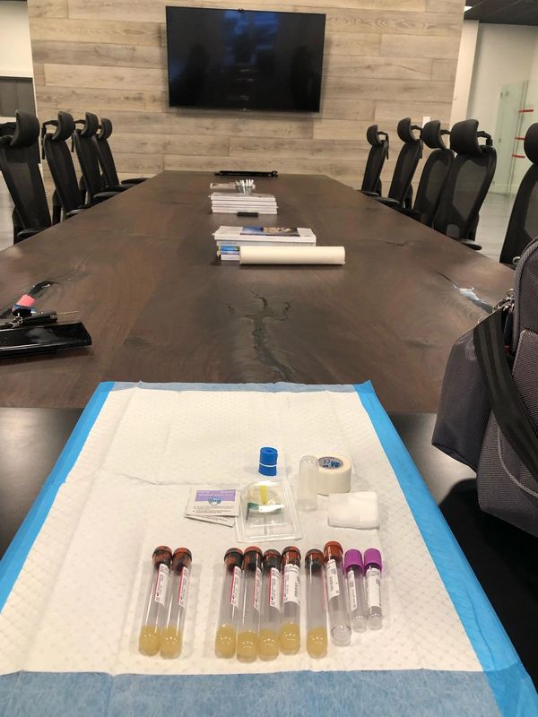 Blood draw right before a work meeting!