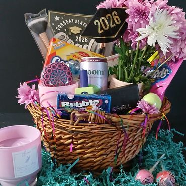 Celebratory graduation gift basket for the Class of 2026.