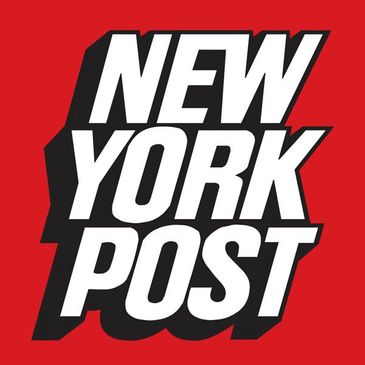 Bold New York Post logo with white text on red and black background.
