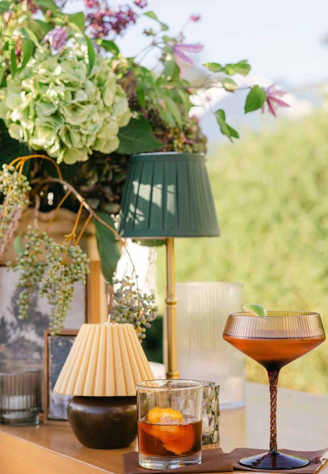 A summer cocktail during an outside event