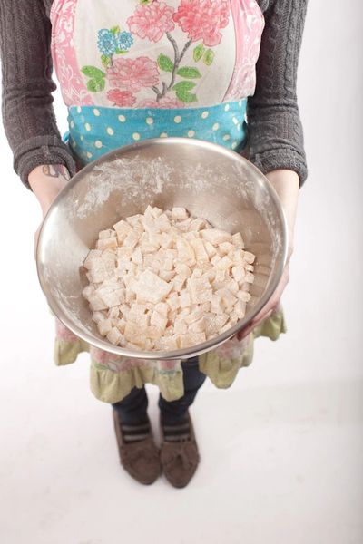 BerryLine baker prepping mochi for use with our frozen yogurt and ice cream.