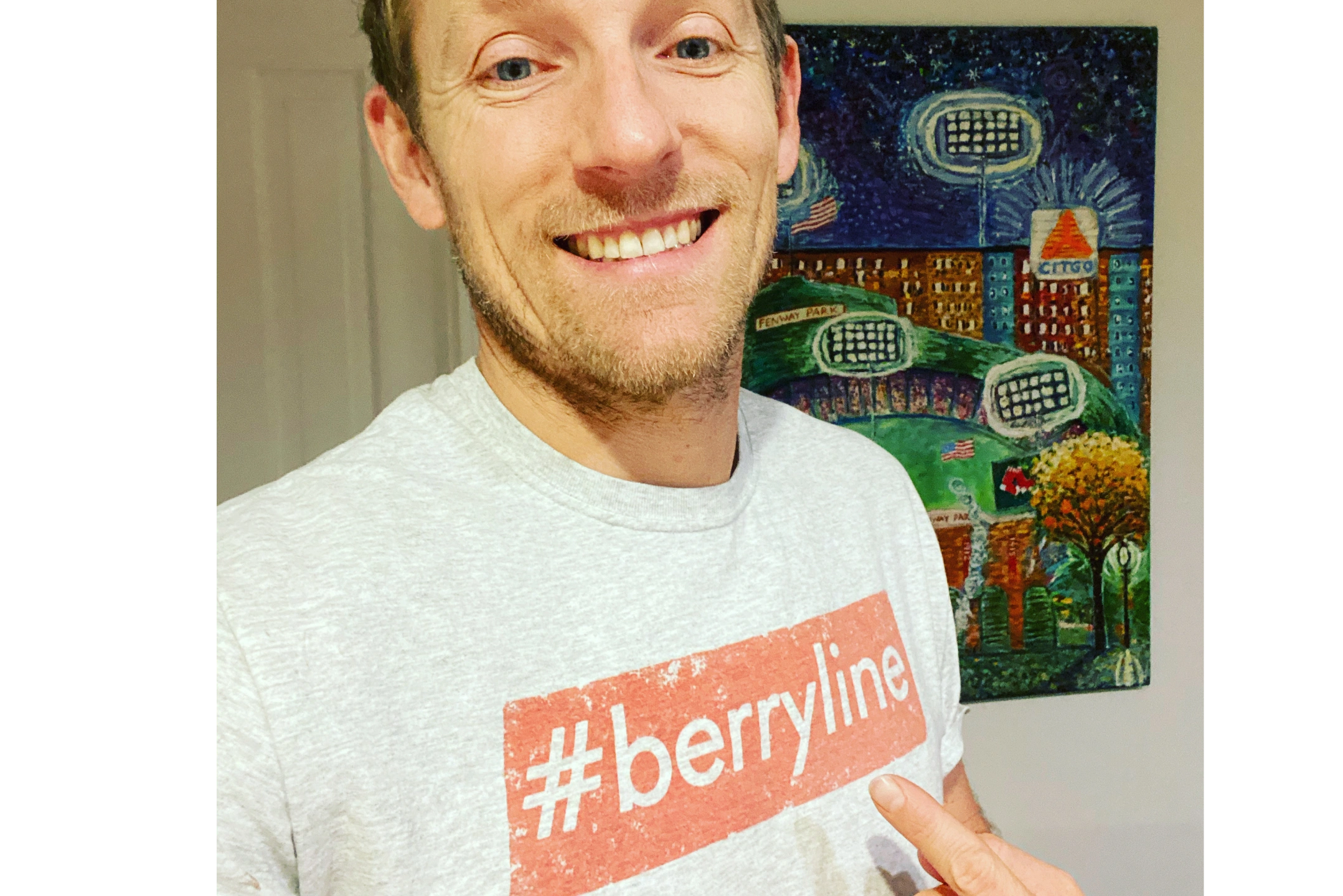 Matt Wallace of BerryLine wearing #berryline merchandise in Harvard Square of Cambridge, MA. 