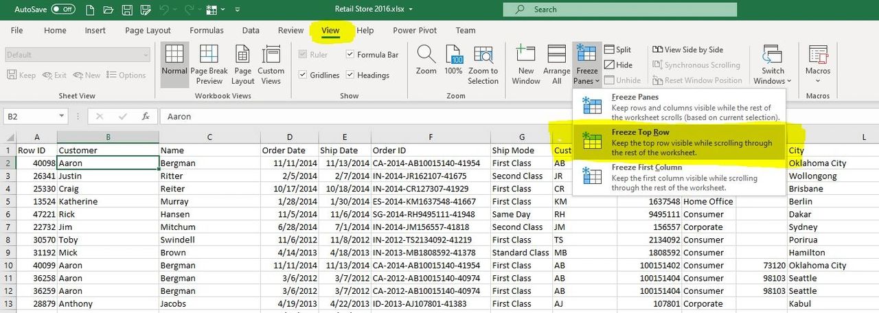 10 Awesome Excel Tips: Freeze Panes Will Help You Focus!