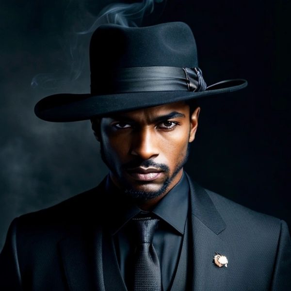 Sophisticated Black man wearing hat