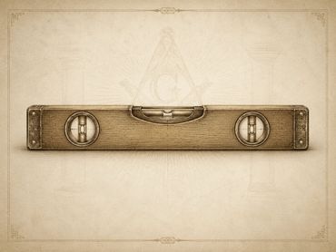 Vintage spirit level tool with a sepia tone and antique design.