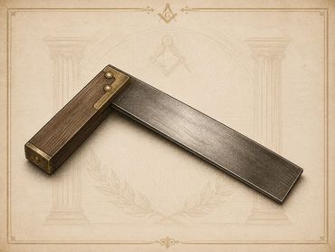 Vintage wooden and metal carpenter's square on an antique background.