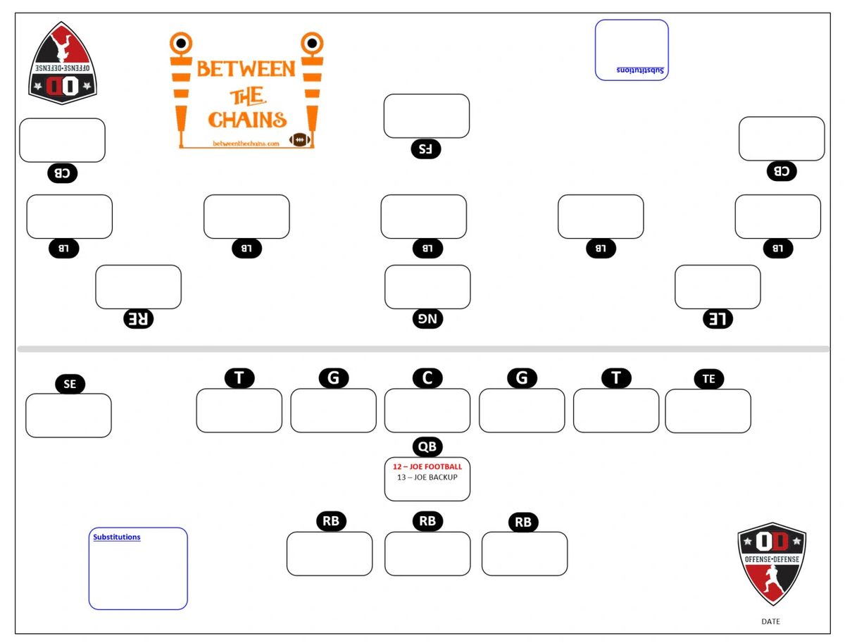 Football Depth Chart Template