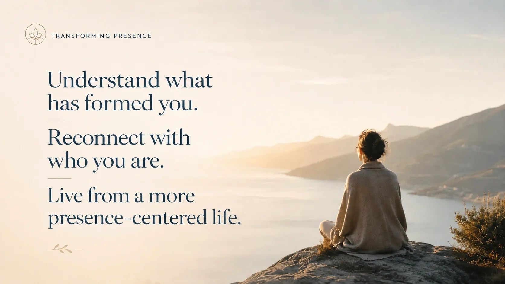 A person meditates on a cliff with a serene sea view, inspiring mindfulness and self-connection.