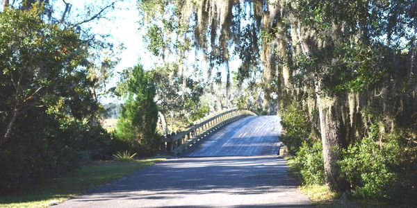 Bridge to picnic area of gated community